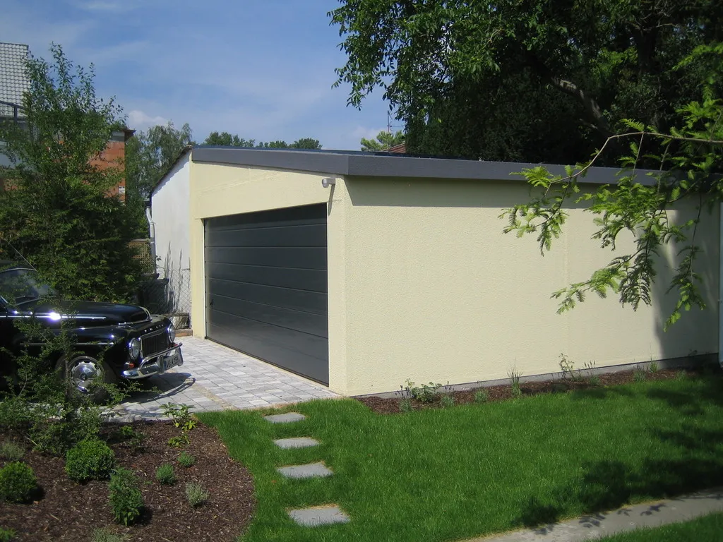 DOPPELGARAGE 7 X 7m Mit Sektionaltor 5 X 2m Und Pultdach