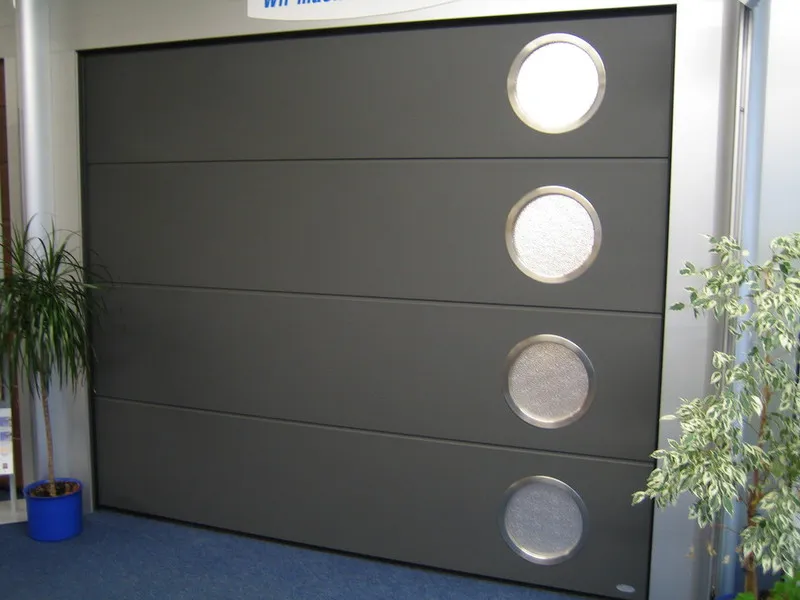Sektionaltor L Sicke Satin Grey Mit Bullaugenfenster
